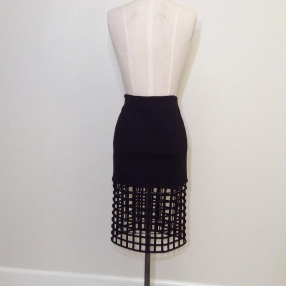 #529 NASTY GAL 'Rattle the Cage' black pencil Skirt NWOT Size S - Picture 3 of 7